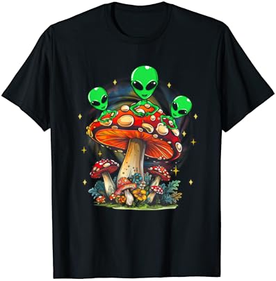 Funny Magic Mushroom Alien Trippy Shroom LSDWeed Acid Trip T-Shirt